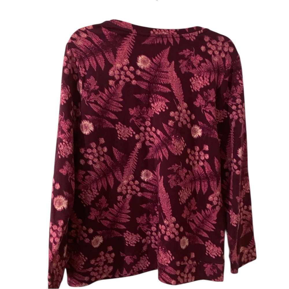 D & Co. Active Women's Long Sleeve Floral Pullover - Magenta Pink. NWOT! - Picture 2 of 3